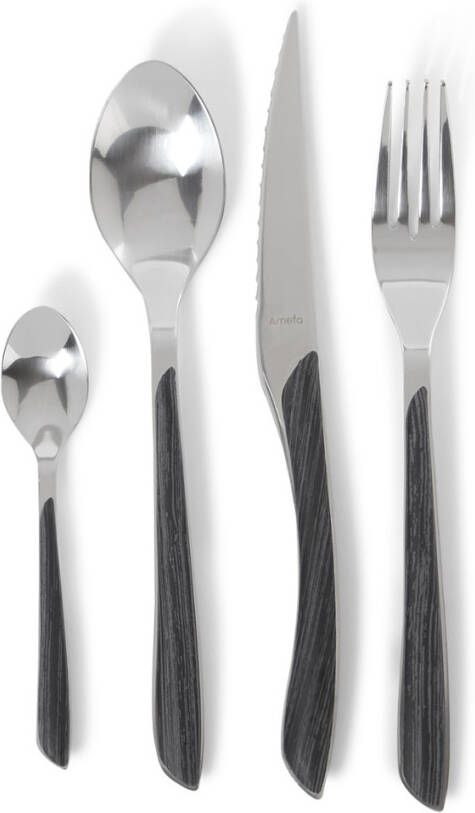Amefa 16 delige Bestekset Eclat Nature zwart hout