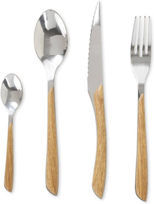 Amefa 16 delige Bestekset Eclat Nature natuurlijk hout
