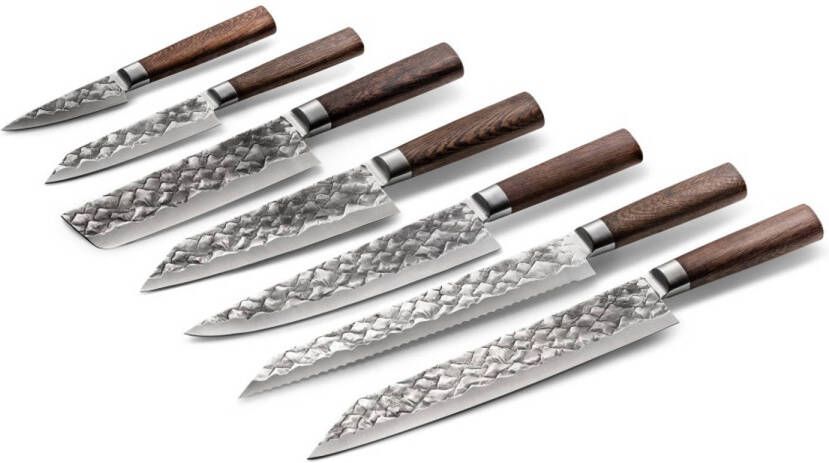 BARE Cookware Messenset, 7 delig, Duits staal, 3D bergpatroon | BARE