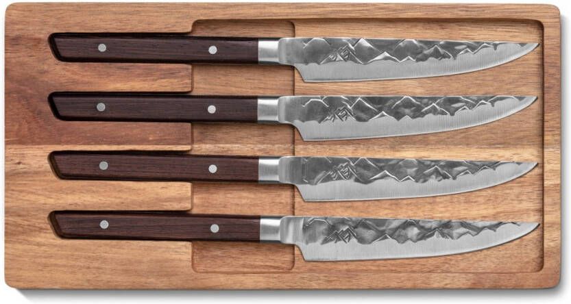 BARE Cookware Steakmessenset, 6 delig, Duits staal, 3D bergpatroon
