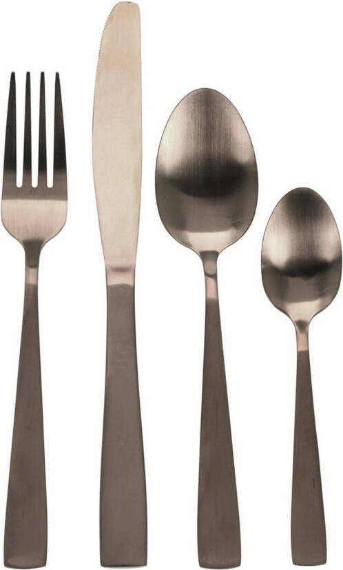 Excellent Houseware Bestekset 16 delig Rvs Mat Goud