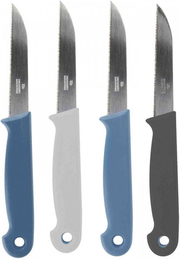 Excellent Houseware Kunststof Keukenmesjes/aardappelschilmesjes 4x Rvs 16 Cm Schilmessen