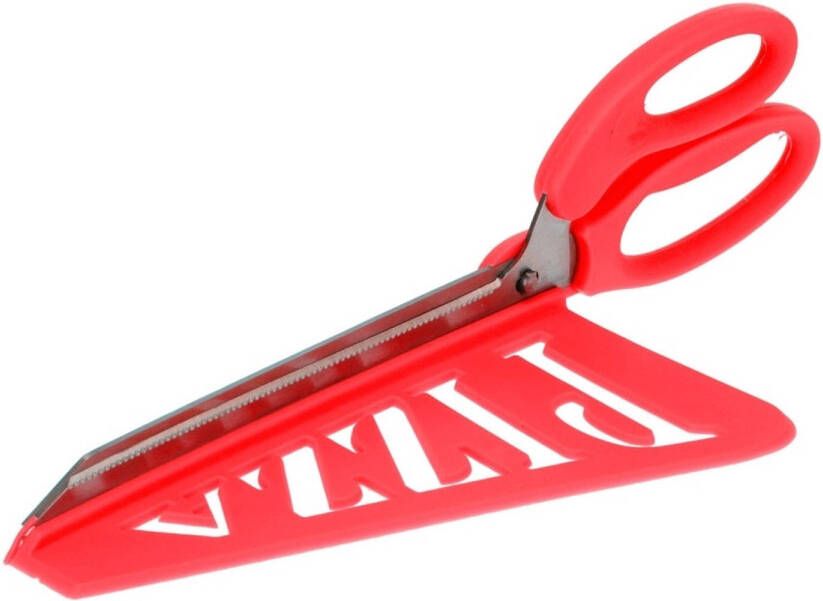 GS Quality Products Pizzaschaar/Pizzaknipper/Pizzames/Pizzasnijder 33x12 Cm Rood