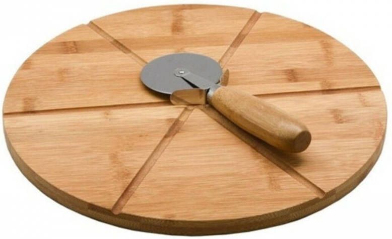 Innovagoods Snijplank Versa Pizzasnijder Bamboe(32, 5 X 1, 5 X 32, 5 Cm )