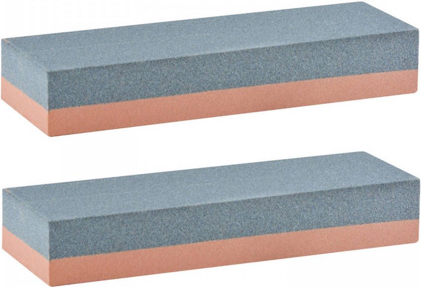 Esschert Design 2x Stuks Wetstenen/Slijpstenen Dubbelzijdig 152 Mm Slijpstenen