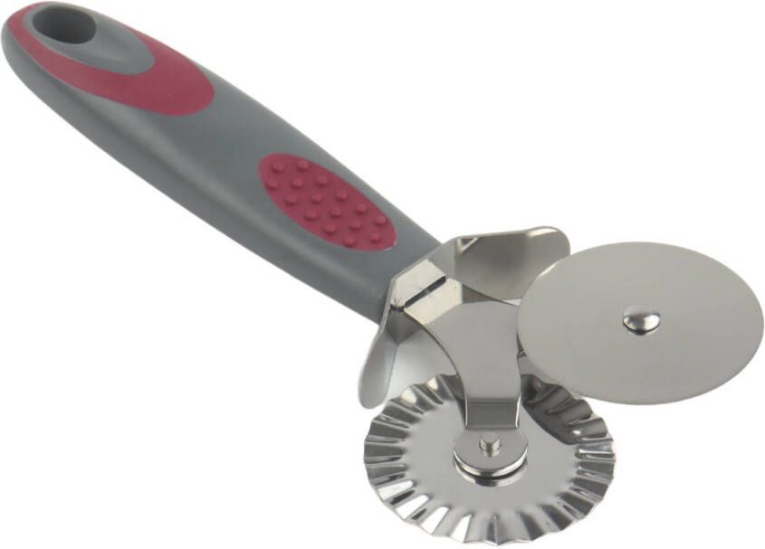 Orange85 Ravioli Snijder Deegwiel Rvs Multifunctioneel 1, 5 X 16 X 7, 3 Cm Bordeaux Grijs Rond Ophangbaar Pizzasnijder...