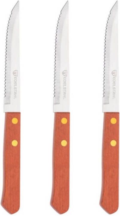 Orange85 Steakmessen 3 Stuks Rvs Hout 20 Cm