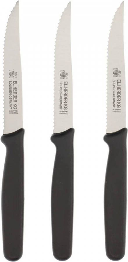 Robert Herder El Herder Herder Steakmessen, Set Van 3 Stuks, Rvs, Zwart El Herder