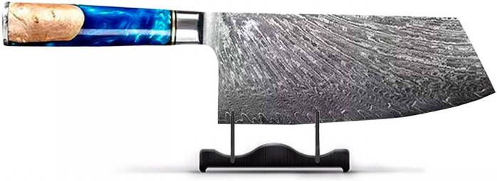Shinrai Japan Epoxy Sapphire Damascus Nakiri 19 Cm