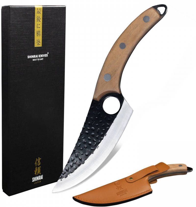 Shinrai Japan Hammered Rvs Gladiator Series Universeel Koksmes Met Holster