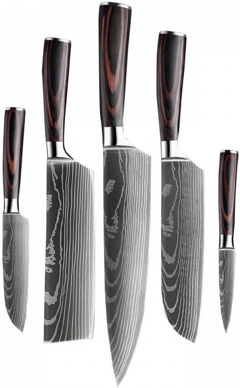 Shinrai Japan Japanse Damascus Print Series 5 delige Set