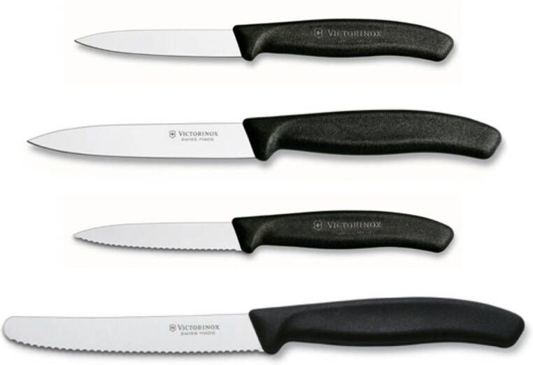 Victorinox Swiss Classic Keukenset 4 delig Zwart RVS