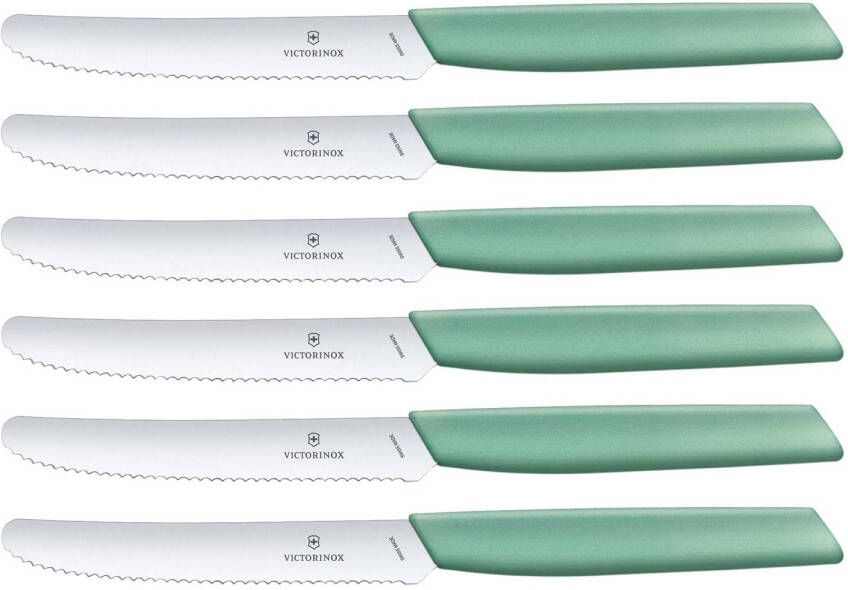 Victorinox Swiss Modern Tomatenmessen 6 delig Rvs/groen Kartel