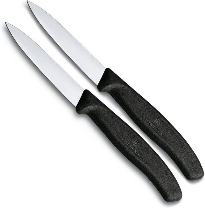 Victorinox Groenteschilmesje Glad Zwart 2 Stuks Op Kaart