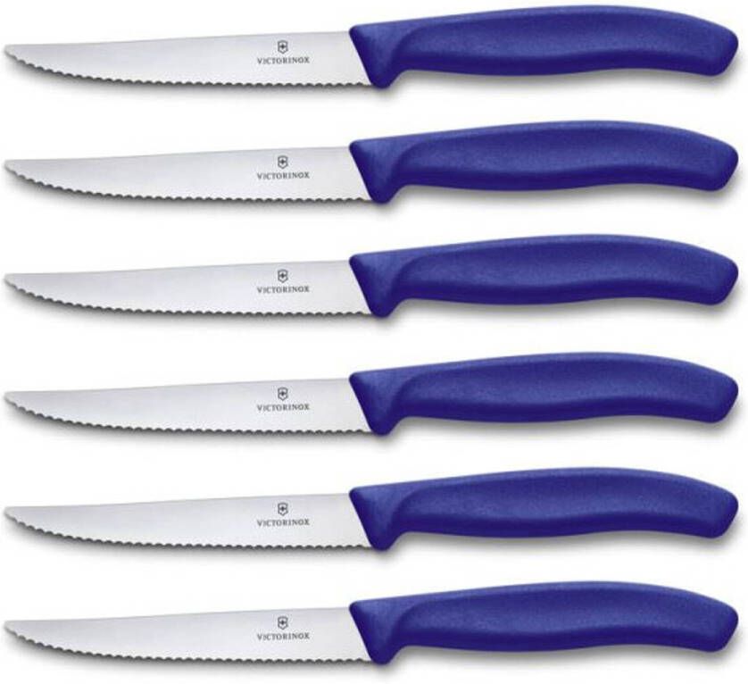 Victorinox Swissclassic Steakmes Blauw Per 6 Verpakt