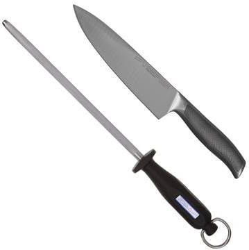Diamant Sabatier Riyouri keukenset koksmes 20cm + aanzetstaal RVS