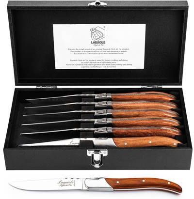 Luxury Line steakmessen 6 delig, pakka rosewood