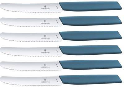 Victorinox Swiss Modern Tomatenmessen 6 delig RVS/Blauw Kartel