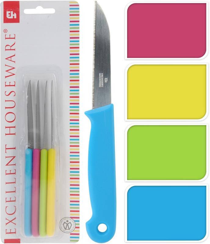 Excellent Houseware Schilmes RVS Met Kunststof Handvat 17cm 4 delig