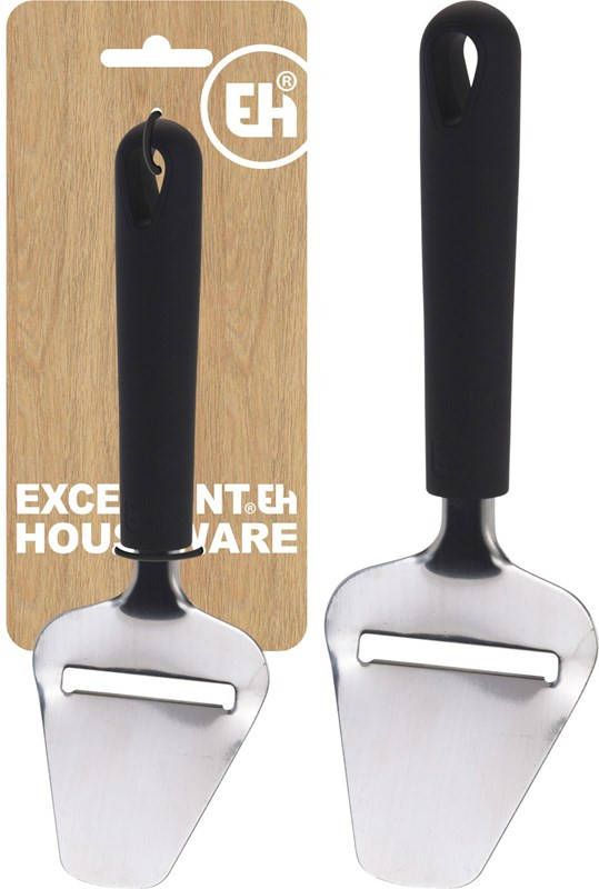Excellent Houseware Kaasschaaf Zwart/zilver 23 Cm Rvs Met Ophangoog Kaasschaven