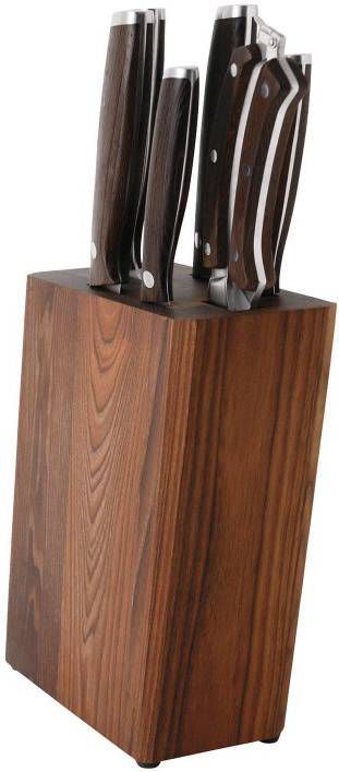 BergHOFF Essentials Keukenmessen Met Donker Messenblok Set-7 - Meswebshop.nl